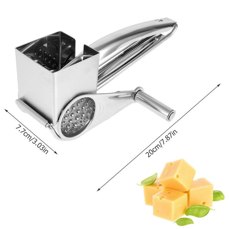CJSI Manual Rotary Cheese Grater with Handle, 3 in 1 Multifunctional White