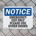 thumbnail image 5 of (2 Pack) Emergency Exit Only Please Use Other Doors OSHA Notice Sign 14 Inch X 10 Inch Plastic Sign, Weather Resistant, UV Protected for Workplace, Business, and Construction Site, Made, 5 of 8