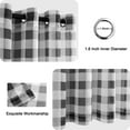 thumbnail image 4 of XWZO Gray Checkered Sheer Curtains 63 Inch for Bedroom, Short Kitchen Sheer Valance Curtain Set of 2, Light Filtering Grommet Window Drapes for Kids Room, Gray, 52" x 63", 4 of 7