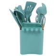 thumbnail image 2 of Set 13pcs Silicone Kitchenware Wooden Handle Stick Free Spatula Spoon  Set With Holder For Home, 2 of 8