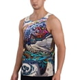 thumbnail image 2 of Picia Psychedelic Shark Artwork Printed Men’s Performance Tank, Men's Workout Tank Top Moisture-Wicking Tank Top Muscle tee, Breathable Workout Shirt-Medium, 2 of 7