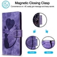 thumbnail image 3 of Flip Case for iPhone 14 with Wrist Strap PU Leather Inner TPU Material Wallet Case with Card Slot Magnetic Clasp[RFID Blocking] Stand Function Dustproof Cover Cat Love Pattern-Purple, 3 of 15
