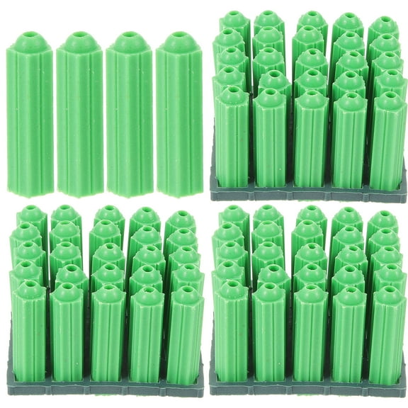 STOBOK Brick Walls Wall Anchors Green Plastic 100pcs