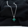 thumbnail image 4 of Rosec Jewels Certified Lab Grown Emerald Heart Necklace with Chain (7 mm, AAAA Quality) Ready to Gift for Valentines Day, 925 Sterling Silver, 4 of 8