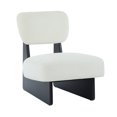 thumbnail image 6 of [Set of 2] Modern Beige Polyester Lounge Chair with Sturdy Black Wood Base, 6 of 10