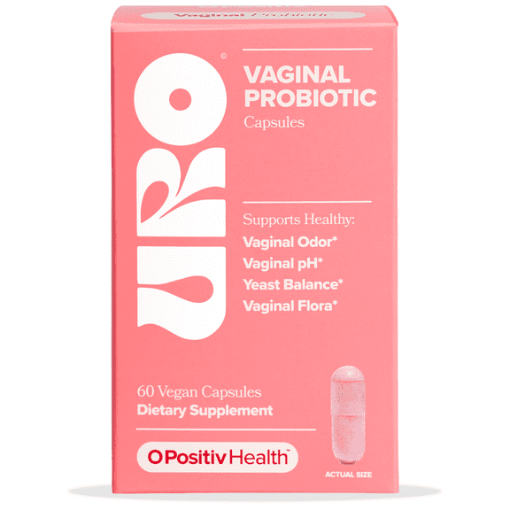 URO Vaginal Probiotic Capsules for pH Balance, Vaginal Odor, and Vaginal Health Support, 60 Count