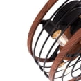 thumbnail image 2 of 18 Inch Caged Ceiling Fan with Lights Remote Control, Rustic Farmhouse Ceiling Fan with Light, Wooden Rings Framed Modern Small Bedroom Ceiling Fan (Flush Mount, Brown), 2 of 8