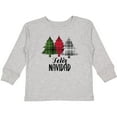 thumbnail image 3 of Inktastic Feliz Navidad Plaid Trees Boys or Girls Long Sleeve Toddler T-Shirt, 3 of 5