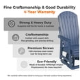 thumbnail image 6 of Innovaze Poly Lumber 360°Swivel Patio Glider Chair, HIPS All-Weather Resistant for Outdoor, Poly Lumber Porch Swivel Chair, Navy Blue, 6 of 11