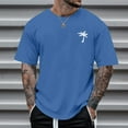 thumbnail image 1 of T-shirts pour Hommes Été Plage Imprimé Petit Arbre Blouse Manches Courtes Col Rond Hauts T-Shirt, 1 of 3