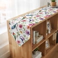 thumbnail image 4 of Birds Floral Table Runner Linen Burlap Table Runner 60 Inches Long Spring Flowers Pastoral Tree Branch Dresser Scarves for Kitchen Island Coffee Dining Party Wedding Banquet Holiday Decor 13"x60", 4 of 8