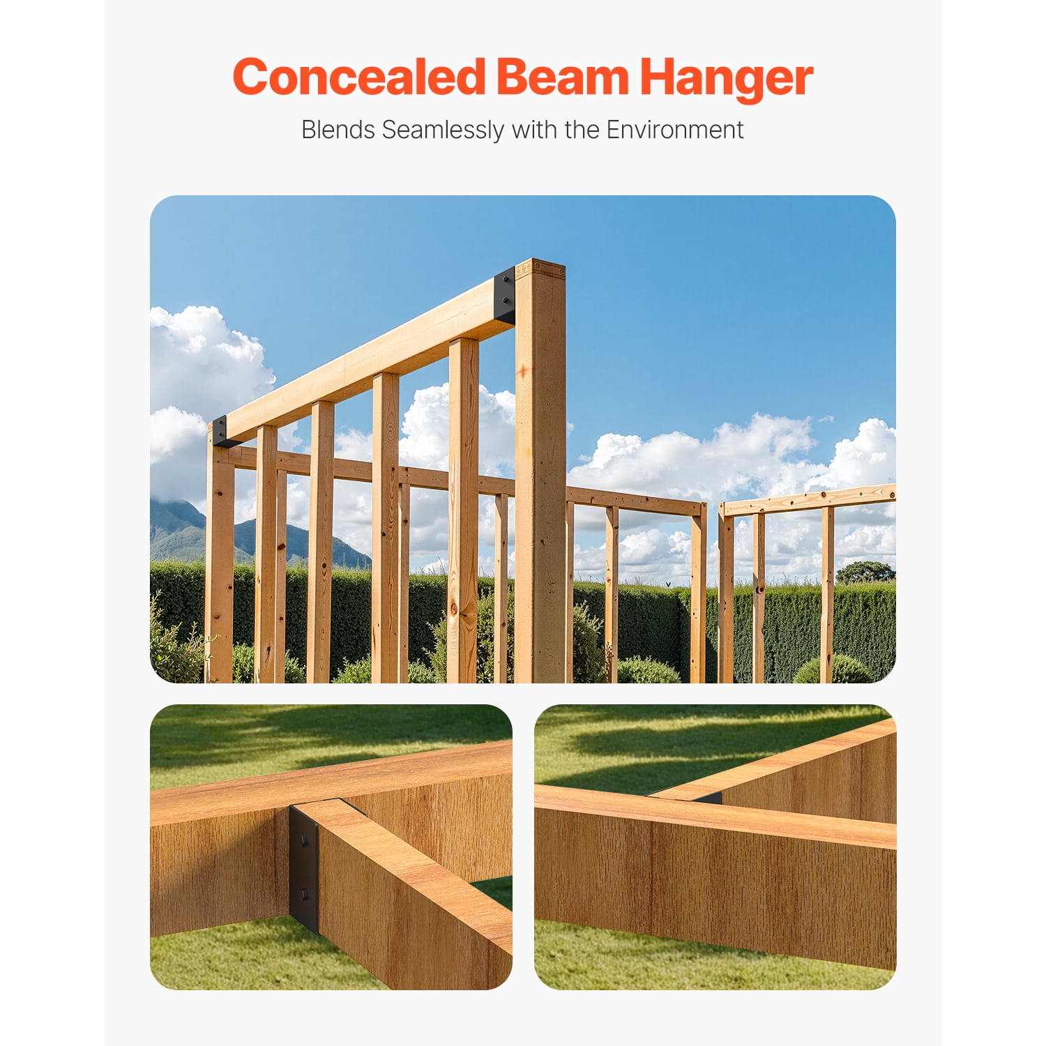KFFKFF Concealed Joist Hanger, 2x4 Inch Outdoor Flange Bracket with Screws, Steel Light Joist Hangers for 1.93 x 3.62 Inch / 49 x 92 mm Beam, Swing, Fence, Wooden Slides, 12 Pcs