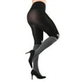 thumbnail image 5 of MeMoi Women's Frenchie Face Sweater Tights - Womens - Female (Small/Medium, Black/Charcoal), 5 of 8