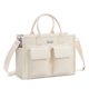 thumbnail image 1 of Bolsa de lona resistente con diseño superior para mujer, color beige, 1 of 8