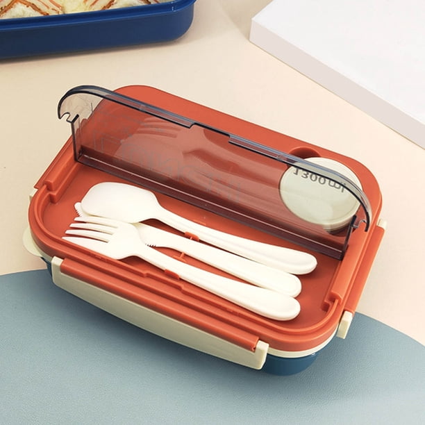 Lonchera, Cajas Bento Lonchera de Plástico Caja de Conservación de Alimentos Frescos Horno de Microondas Calefacción Sellada Aislamiento Térmico Lonchera Bento Lonchera con Vajilla Conservación de Ali