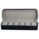 thumbnail image 1 of Caja de reloj con 6 Ranuras Caja de cierre Colector Caja de almacenamiento de joyas (negro) Afortunado Sencillez, 1 of 2