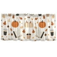 thumbnail image 7 of Yayeee Kitchen Curtains Tier Set of 2 Light Filtering 57"x24" Over Sink Window Panels, Hand Drawn Pumpkin, 7 of 7