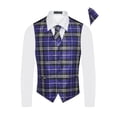 thumbnail image 2 of Men's Premium Plaid Vest - NeckTie - Bow Tie - Pocket Square 4 Piece Set for Suits & Tuxedos-Many Colors, 2 of 4