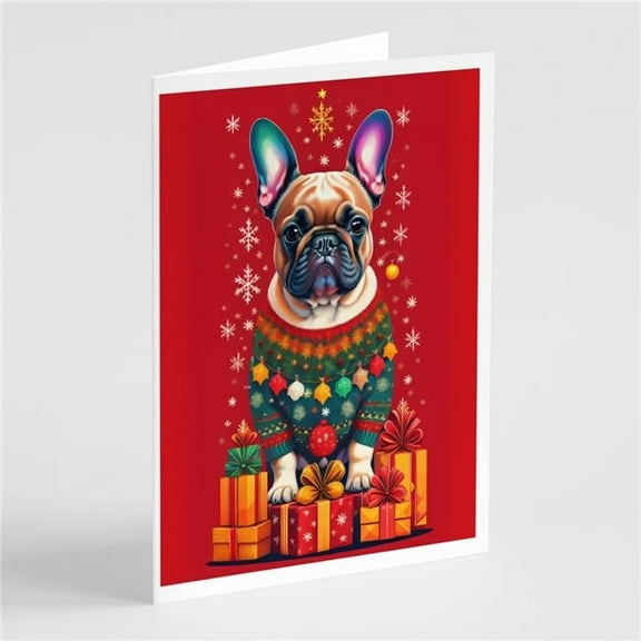 French Bulldog Holiday Christmas Greeting Cards Pack of 8 7 in x 5 in