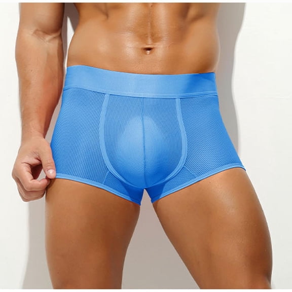 Jwputqe Mens Boxer Briefs,Mens Briefs,Boxer Briefs,Breathable,Comfort Fit,Solid,Elastic Waist,Nylon,Spandex,Sky Blue,XL