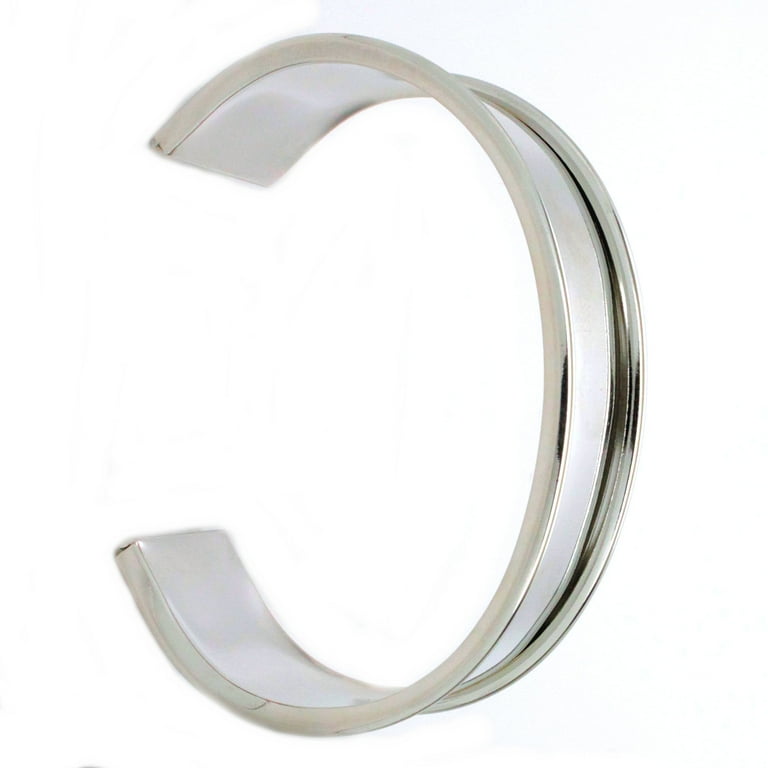 Stecksstore Cuff Bracelet Blank 1 Flexible Steel Nickel Plate 11683 02 Silver Medium