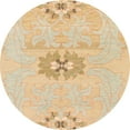 thumbnail image 1 of Ahgly Company Machine Washable Indoor Round Abstract Brown Gold Area Rugs, 8' Round, 1 of 7