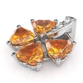 thumbnail image 2 of 4 Leaf Clover Shamrock Citrine Diamond Pendant In 14k White Gold, 2 of 5