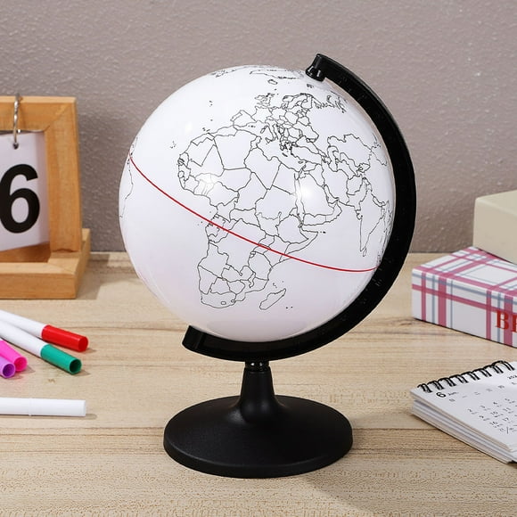 WASHWEPE Globe Craft 3Pcs White PVC Sphere for DIY Coloring Geography Teaching Children