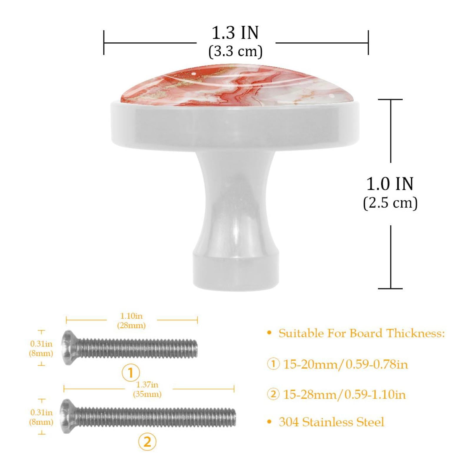HemaKayy 4 Pack 1.3" Decorative Cabinet Knobs - Elegant ABS Glass Round Drawer Handles for Modern Home Furniture Kitchen & Bedroom Decor - Unique Marble Texture