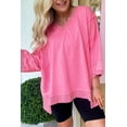 thumbnail image 1 of a.Jesdani Stylish Bracelet Sleeve V-Neck Tee -矿物质洗感，时尚百搭！, 1 of 8