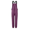 thumbnail image 3 of Women Pants Fleece Overalls Onepiece Jumpsuits Adjustable Suspender Straps Warm Winter Fuzzy Ski Pants M(Purple), 3 of 5