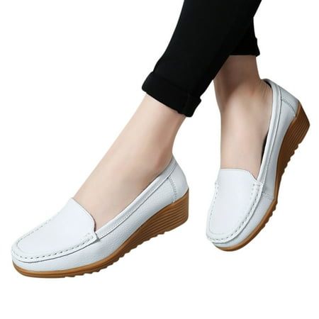 Oyedens Women s Wedge Loafers Flats Casual Slip on Walking Loafer Flat Driving Work Shoes for Women