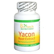 Biotech Nutritions Yacon Root Extract Serving Capsules Plus Fructooligosaccharides, 1200 mg, 60 Count