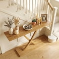 thumbnail image 5 of Costway 57” Solid Wood Console Table, Narrow Farmhouse Sofa Table with Teak Wood Frame Natural-57”, 5 of 11