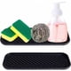 thumbnail image 1 of Soporte de silicona para esponja, organizador de fregadero de silicona, jabonera antideslizante, bandeja organizadora de cocina para jabones, esponjas, cepillos (juego de 2, negro), 1 of 5
