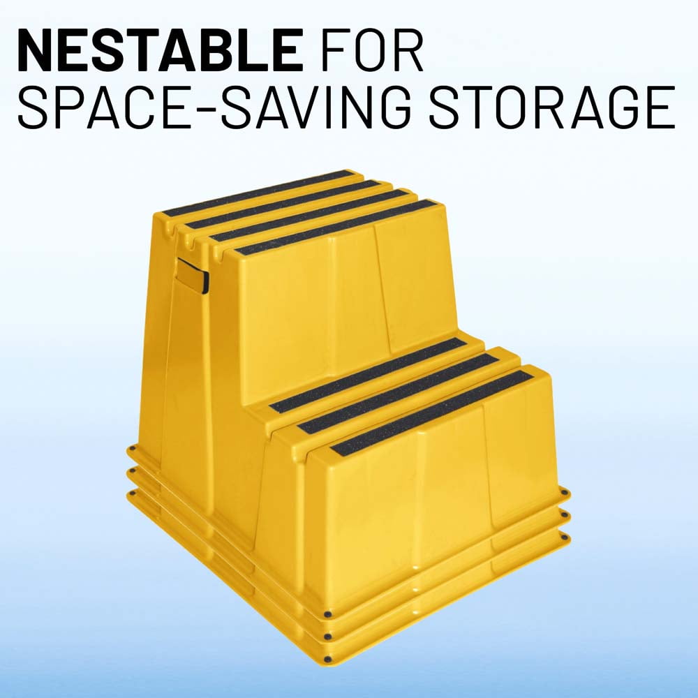 US Weight 2-Step Yellow Safety Step – Lightweight, Durable, Anti-Slip Step Stool with High Visibility