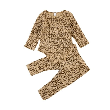 

Seyurigaoka Baby Boy s Long Sleeve Bodysuit Romper Tops + Elastic Waist Long Pants Set