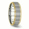 thumbnail image 4 of Bague en Acier Inoxydable Jaune Poli avec Rainures Taille 7.5, 4 of 6