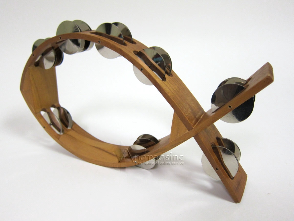 Fish Shape Tambourine  7" x 12"