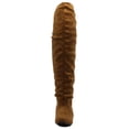thumbnail image 4 of Ollio Women's Shoe Stretch Faux Suede or Faux Leather Over The Knee Flat Wrinkle Long Boots, 4 of 5