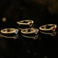 thumbnail image 2 of Open Ring Heart Rhinestone: Stackable Adjustable Midi Ring Jewelry, 2 of 3