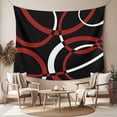 thumbnail image 2 of Red Geometric Large Tapestry for Bedroom Wall Hanging Tapestry, Vintage Abstract Stripes Aesthetic Art Ceiling Backdrop Tapestries Poster Blanket Wall Decor for Teens Room Living Room Dorm 100" x 59", 2 of 8