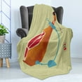 thumbnail image 4 of Spanish Soft Flannel Fleece Blanket, Dry-Cured Spanish Ham Traditional European Restaurant Dinner Themed Graphic Print, Cozy Plush for Indoor and Outdoor Use, 60" x 80", Multicolor, by Ambesonne, 4 of 5
