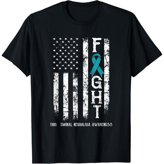 Premium Comfort - Trigeminal Neuralgia Warrior US Flag T-Shirt