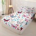 thumbnail image 2 of Erosebridal Cartoon Butterfly Floral Zipper Full Size Comforter Sets with Fitted Sheet and 2 Pillowcases,Multicolor Wildflower Zipper Bedding Set For Girls,Polkadot Reversible,4-Piece, 2 of 7