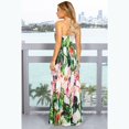 thumbnail image 2 of Defitshape Women's Summer Dress Long Hawaiian Dresses Holiday Swing V Neck Wrap Dress Floral Printed Boho Ruched Criss Cross White 12, 2 of 4