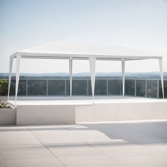 10x20ft Mesh Party Tent, White Outdoor Canopy with Netting