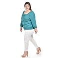 thumbnail image 2 of Blusa con detalle de borlas Roman Fashion /Tallas Extras, 225 (Verde) verde 38, 2 of 5