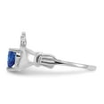 thumbnail image 4 of 14K White Gold Ring Band Themed (09) September Cubic Zirconia CZ Blue, 4 of 5