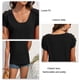 thumbnail image 5 of Camisa de manga corta para mujer, cuello en V, blusa de encaje informal, camiseta sin mangas con hombros descubiertos, Top para mujer, 5 of 6